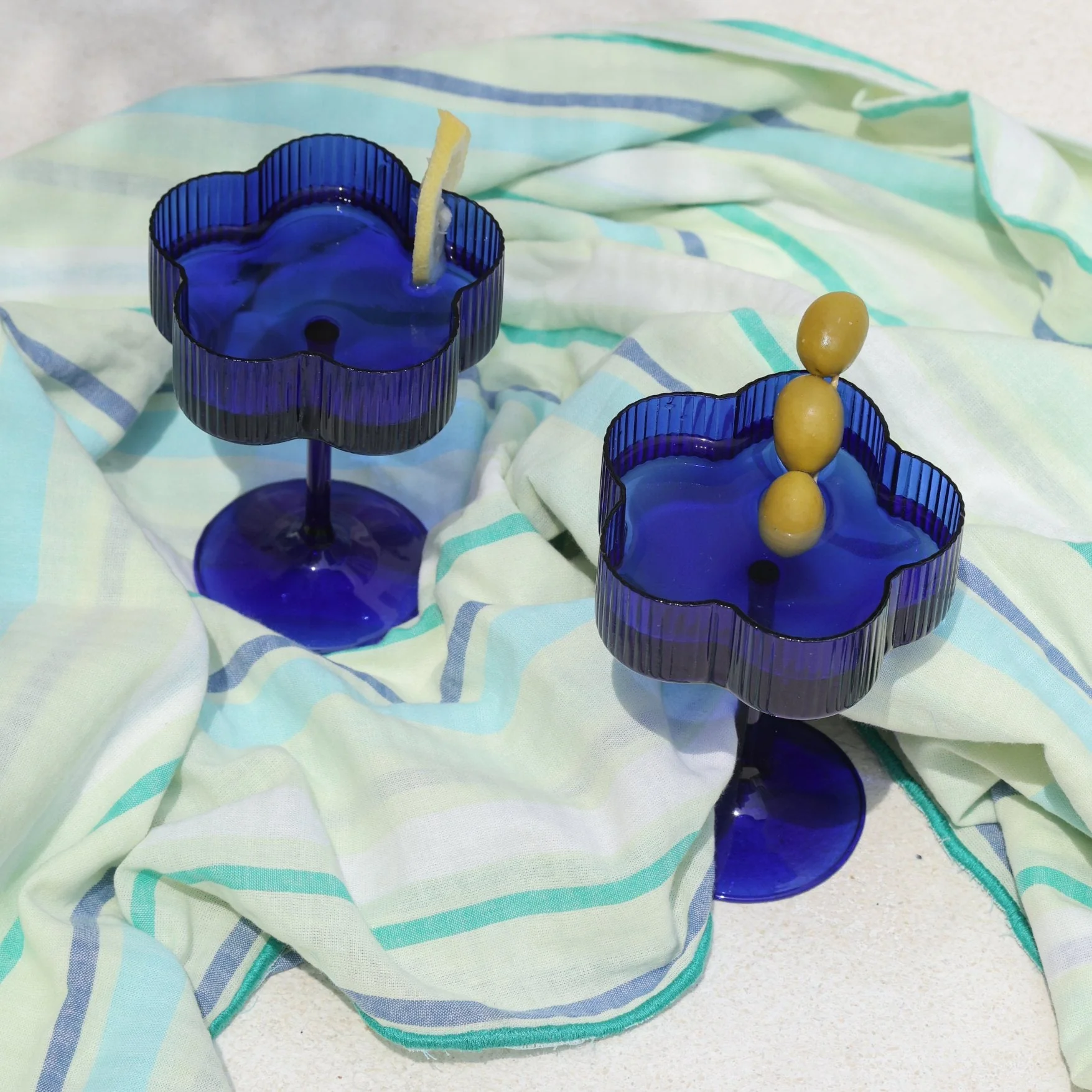 Bloom Cocktail Glass Set Of Two - Azure - Image 4