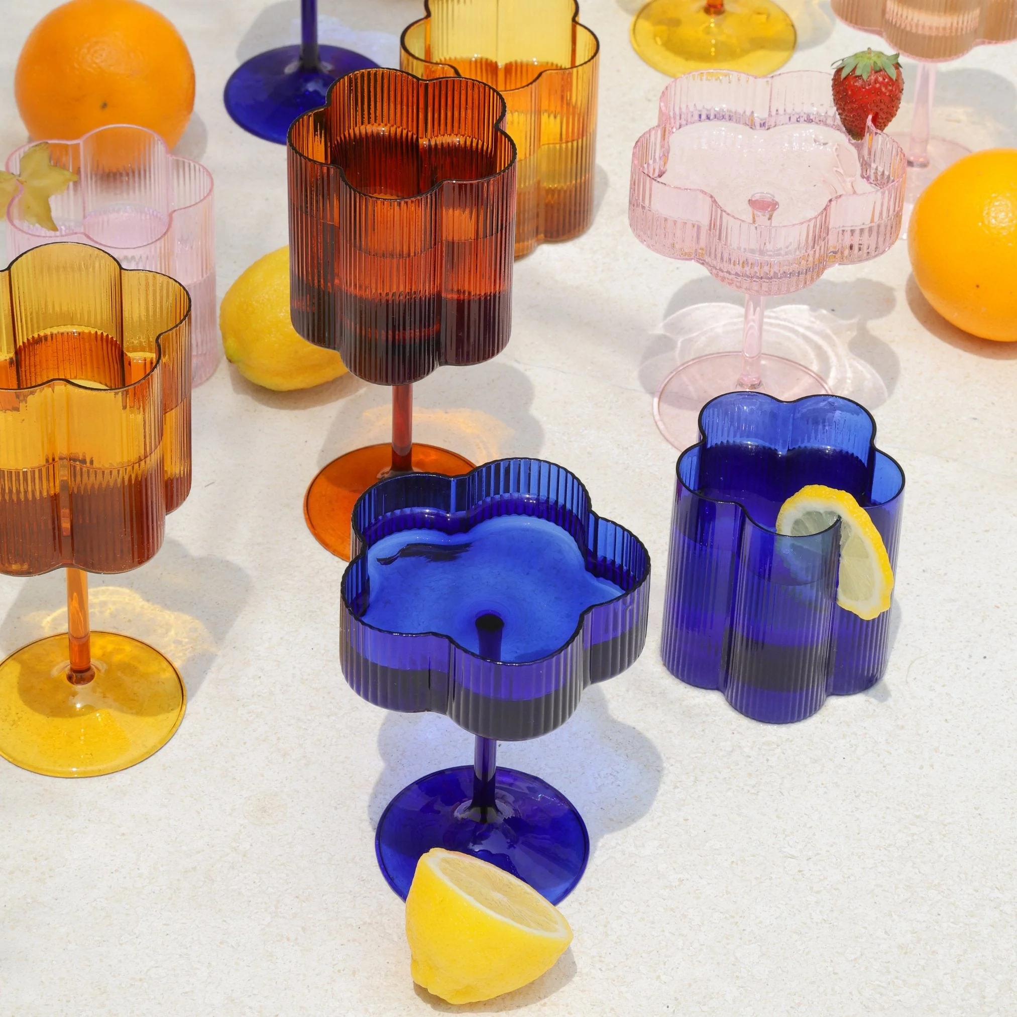 Bloom Cocktail Glass Set Of Two - Azure - Image 6