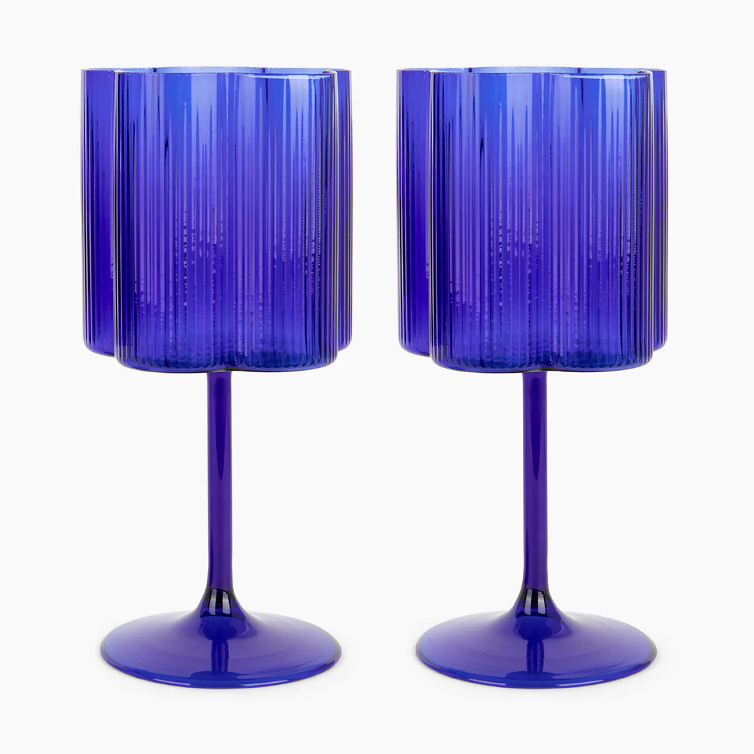 Bloom Wine Glass Set Of Two - Azure - Image 3