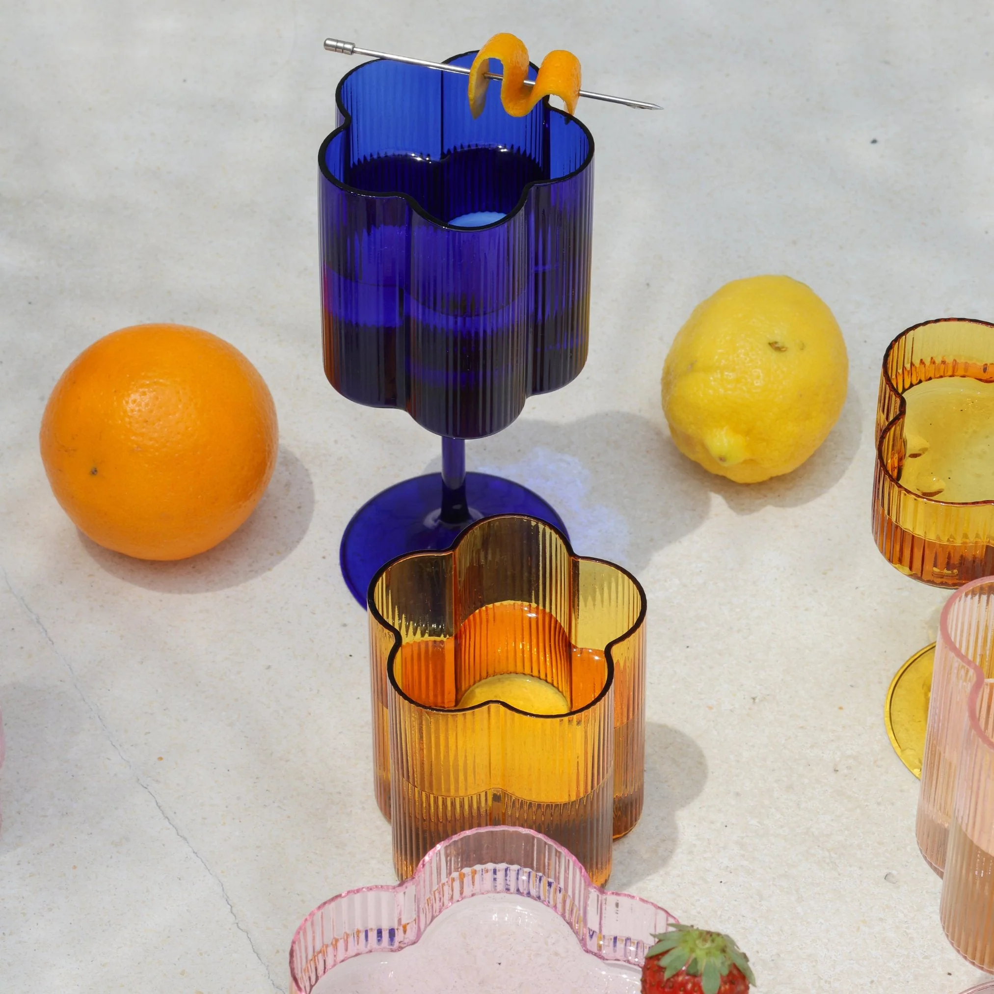 Bloom Wine Glass Set Of Two - Azure - Image 6