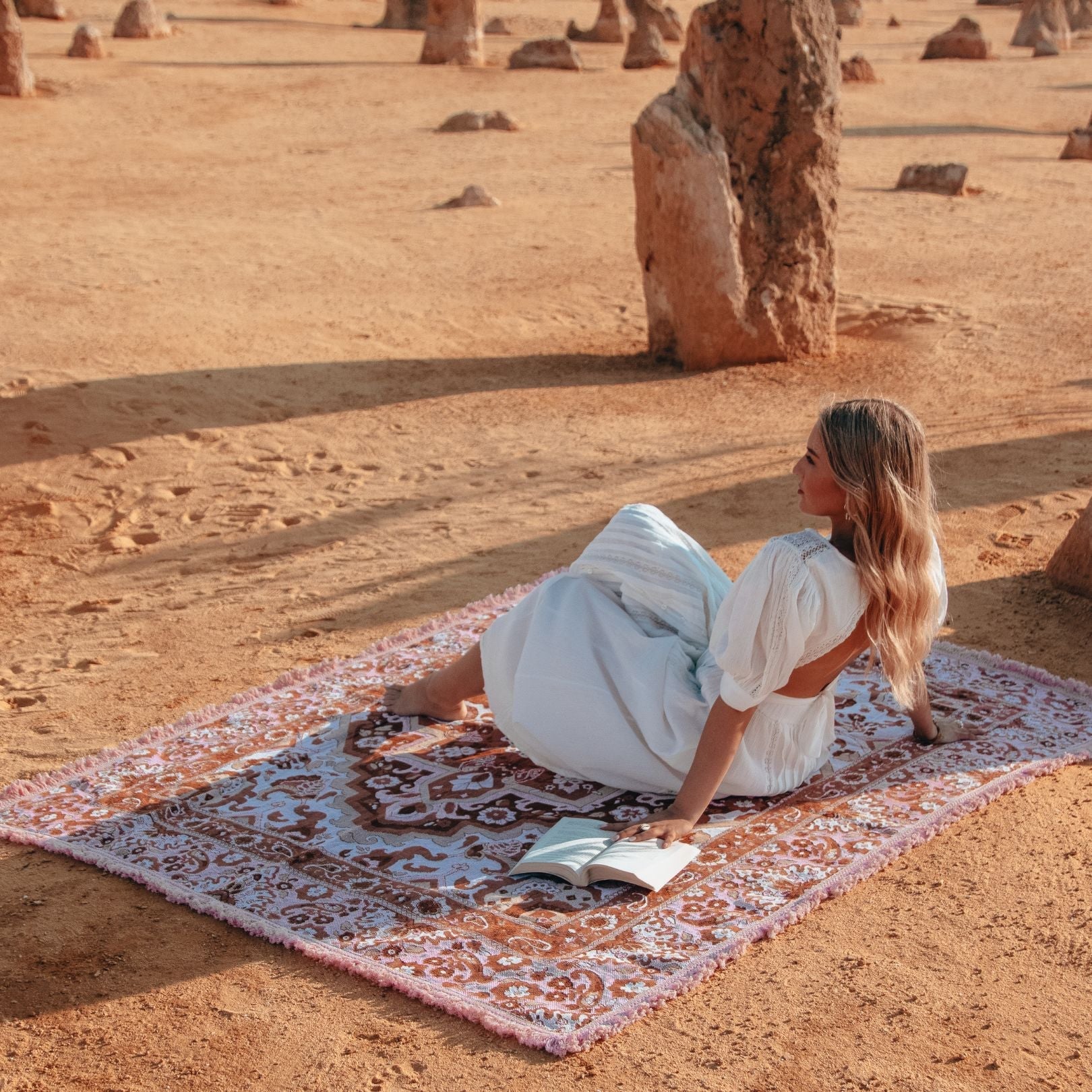 Desert Rose Woven Picnic Rug XL - Image 5