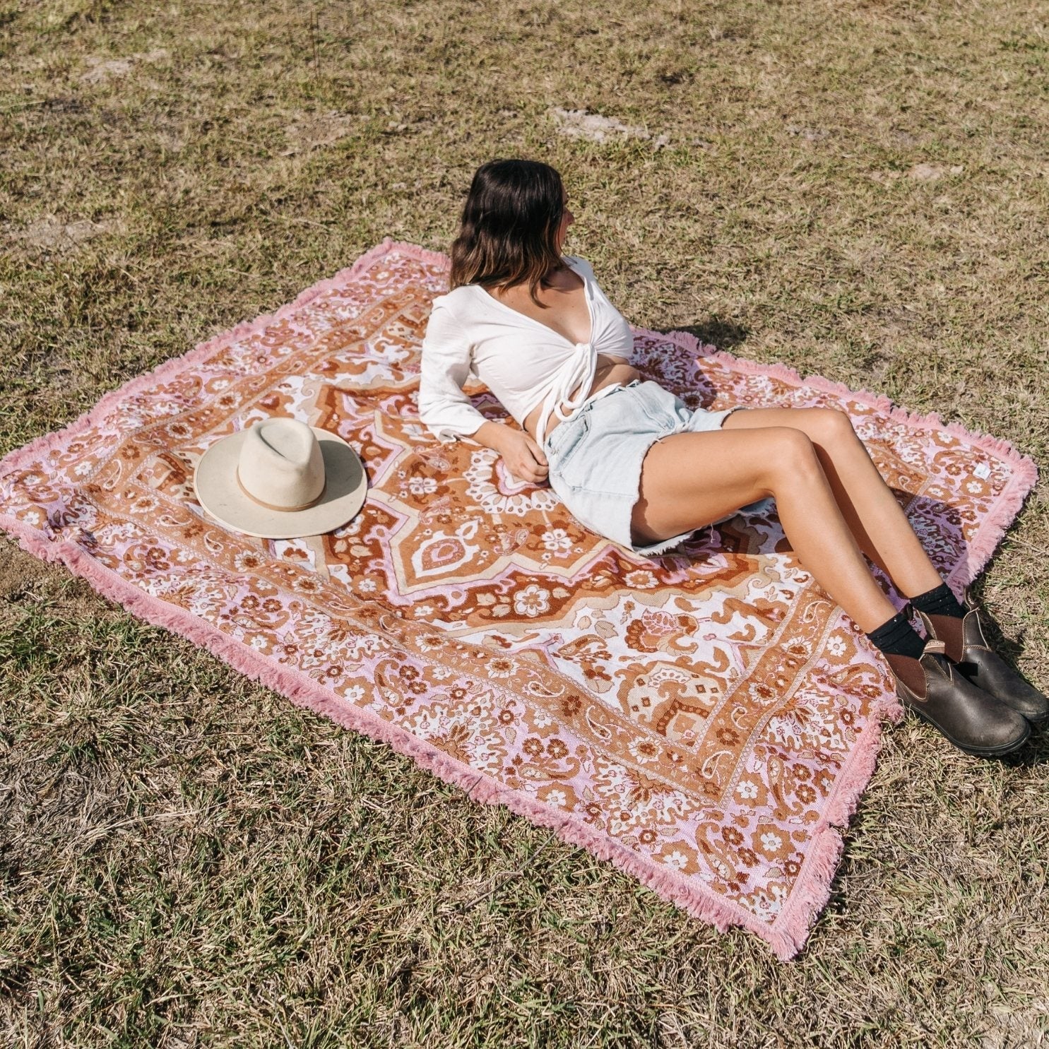 Desert Rose Woven Picnic Rug XL - Image 6